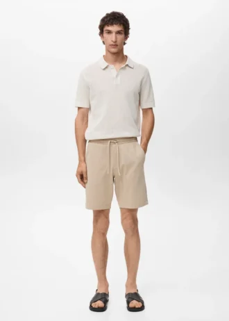 Bermudashorts aus 100 % Baumwolle mit Kordelzug
