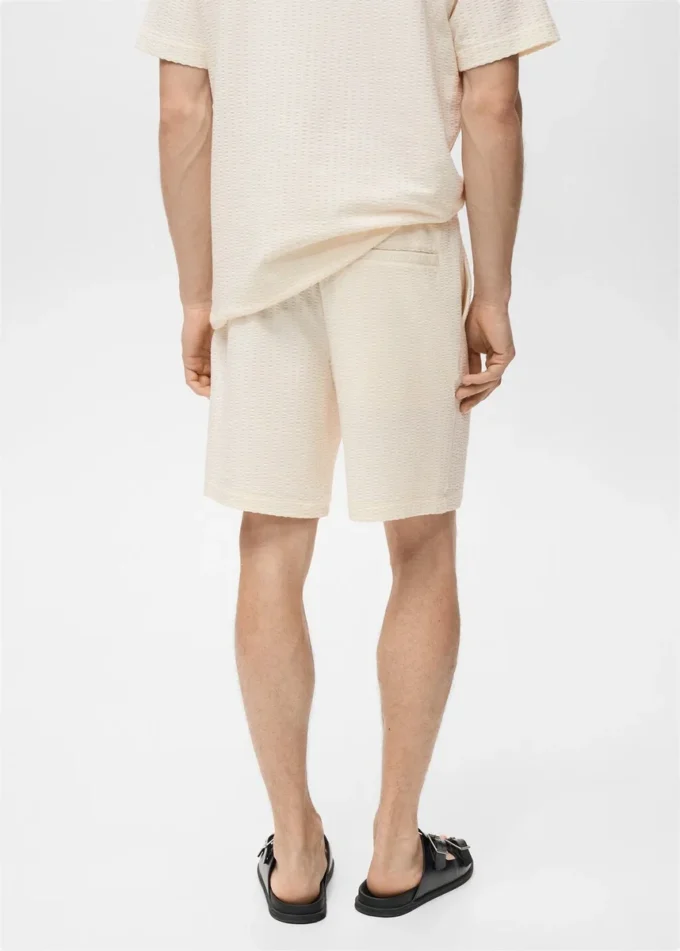 Bermudashorts aus Baumwoll-Seersucker mit Kordelzug