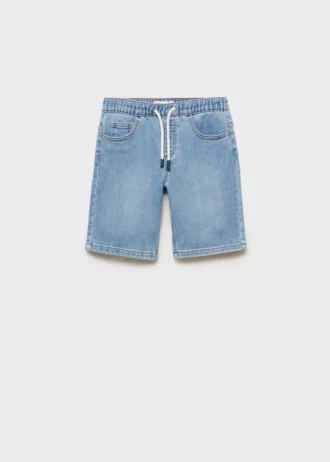 Bermudashorts aus Denim mit Kordelzug
