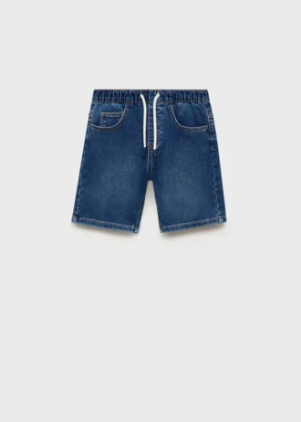 Bermudashorts aus Denim mit Kordelzug