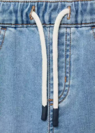 Bermudashorts aus Denim mit Kordelzug