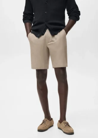 Bermudashorts aus Leinen-Baumwollmischung