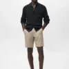 Bermudashorts aus Leinen-Baumwollmischung