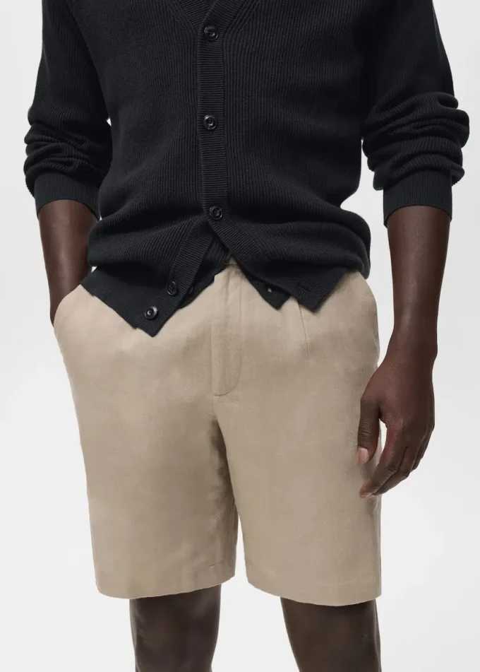 Bermudashorts aus Leinen-Baumwollmischung