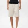 Bermudashorts aus Leinenmischgewebe mit Kordelzug