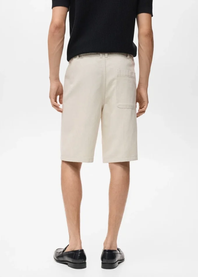 Bermudashorts aus Leinenmischgewebe mit Kordelzug