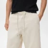 Bermudashorts aus Leinenmischgewebe mit Kordelzug