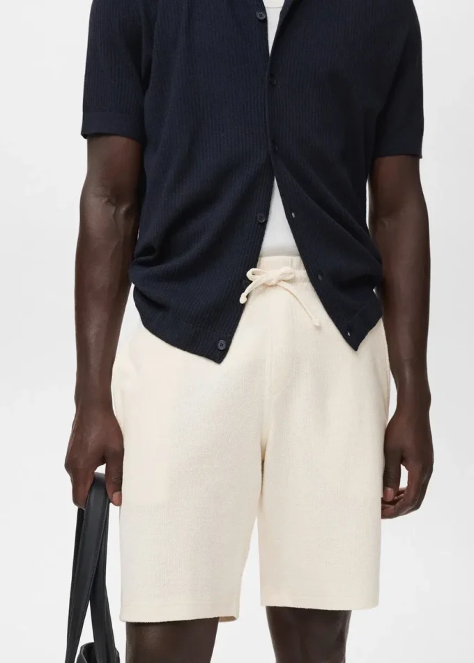 Bermudashorts aus strukturierter Baumwolle mit Kordelzug Bermudashorts aus strukturierter Baumwolle mit Kordelzug