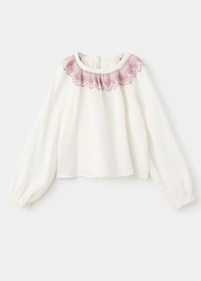 Bestickte Baumwollbluse Bestickte Baumwollbluse
