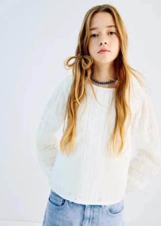 Bestickte Baumwollbluse