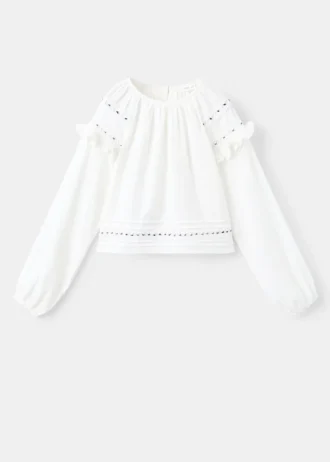 Bestickte Baumwollbluse