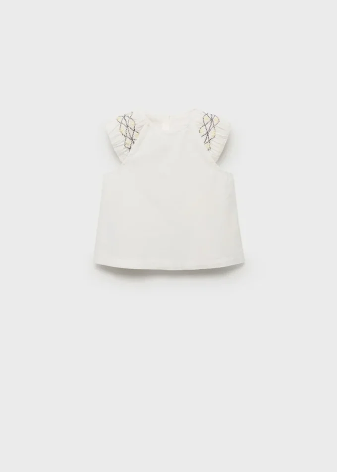 Bestickte Baumwollbluse