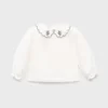 Bestickte Bluse mit Babydoll-Kragen Bestickte Bluse mit Babydoll-Kragen