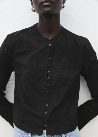 Bestickte Bluse mit Knöpfen