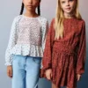 Bestickte Bluse mit Print Bestickte Bluse mit Print