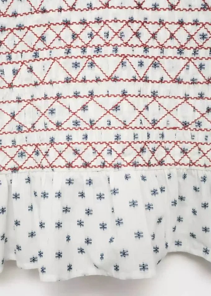 Bestickte Bluse mit Print Bestickte Bluse mit Print