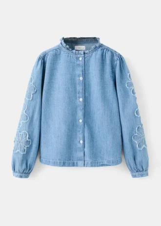 Bestickte Jeansbluse