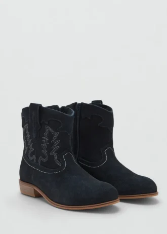 Bestickte Lederstiefeletten