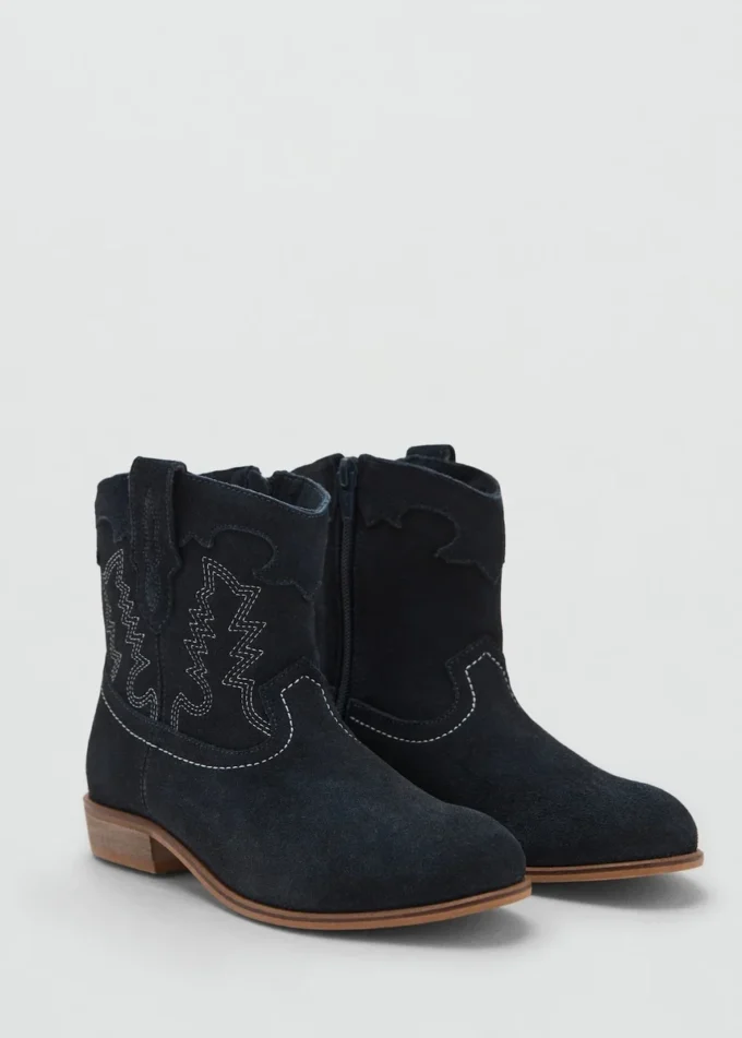 Bestickte Lederstiefeletten Bestickte Lederstiefeletten