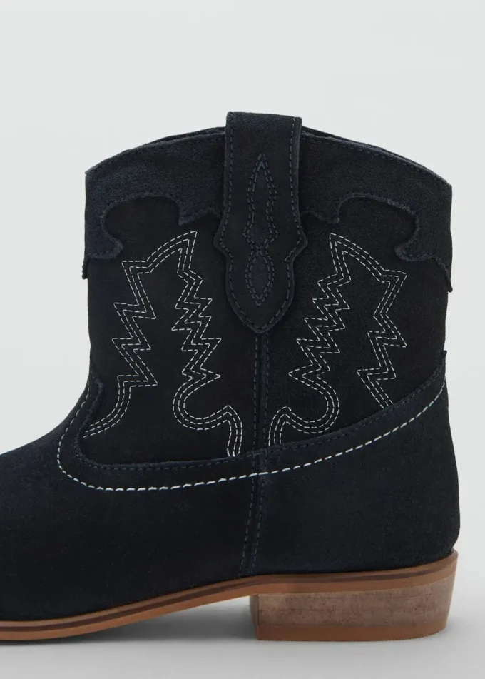 Bestickte Lederstiefeletten Bestickte Lederstiefeletten