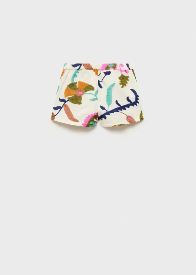 Bestickte Leinen-Shorts Bestickte Leinen-Shorts