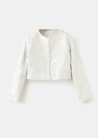 Bestickte Leinenjacke mit Pailletten