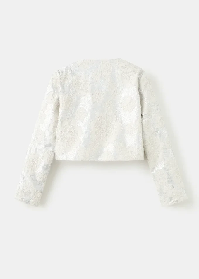 Bestickte Leinenjacke mit Pailletten Bestickte Leinenjacke mit Pailletten