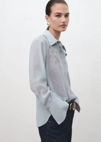 Bestickte Lyocell-Bluse