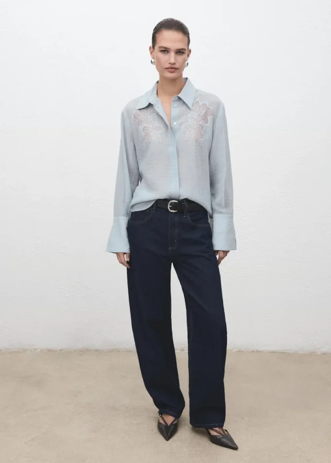 Bestickte Lyocell-Bluse Bestickte Lyocell-Bluse