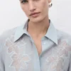 Bestickte Lyocell-Bluse Bestickte Lyocell-Bluse