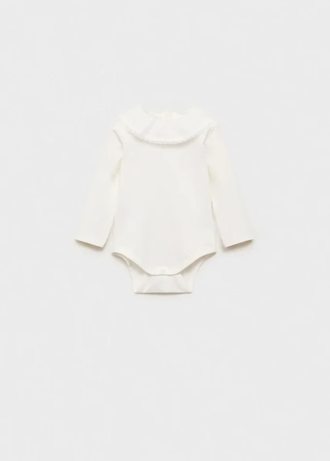 Bestickter Body mit Babydoll-Ausschnitt