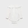 Bestickter Body mit Babydoll-Ausschnitt