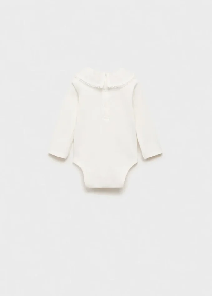 Bestickter Body mit Babydoll-Ausschnitt