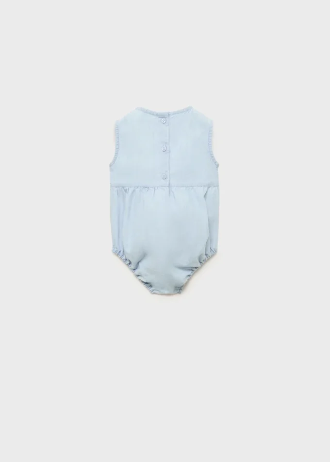 Bestickter Denim-Strampler Bestickter Denim-Strampler