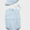 Bestickter Denim-Strampler Bestickter Denim-Strampler