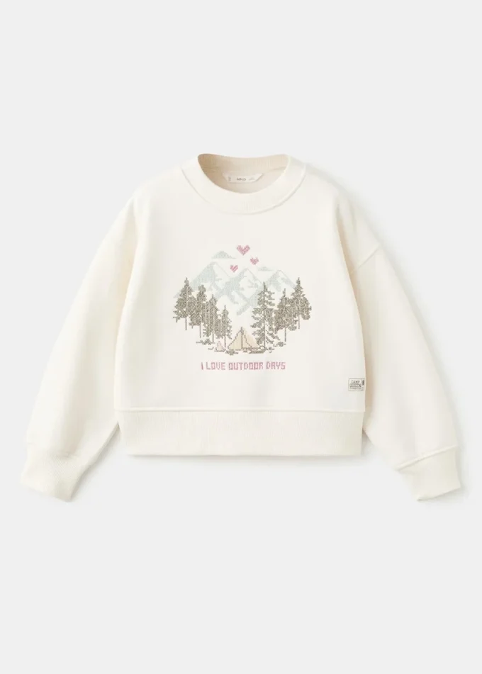 Besticktes Baumwoll-Sweatshirt