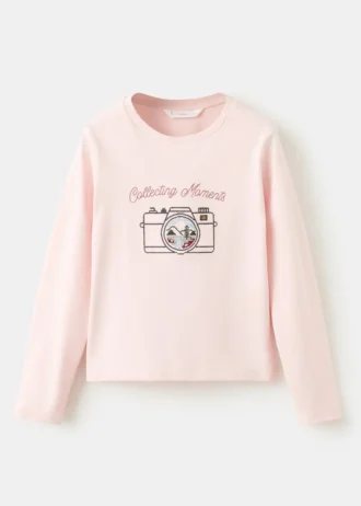 Besticktes Baumwoll-T-Shirt