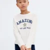 Besticktes bedrucktes T-Shirt Besticktes bedrucktes T-Shirt