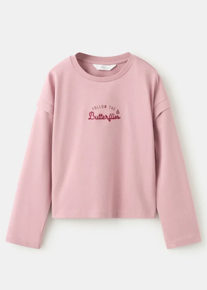 Besticktes bedrucktes T-Shirt Besticktes bedrucktes T-Shirt