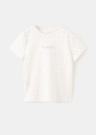 Besticktes bedrucktes T-Shirt