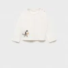 Besticktes bedrucktes T-Shirt