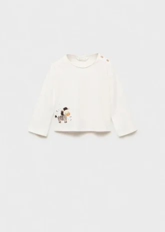 Besticktes bedrucktes T-Shirt