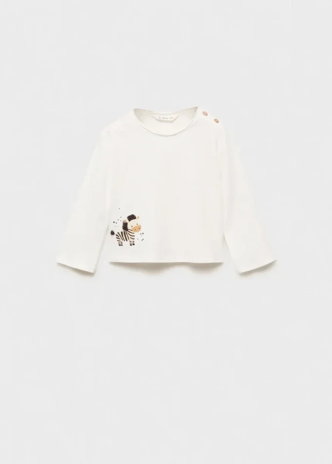 Besticktes bedrucktes T-Shirt