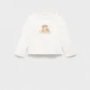 Besticktes bedrucktes T-Shirt