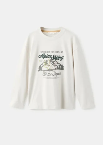 Besticktes bedrucktes T-Shirt
