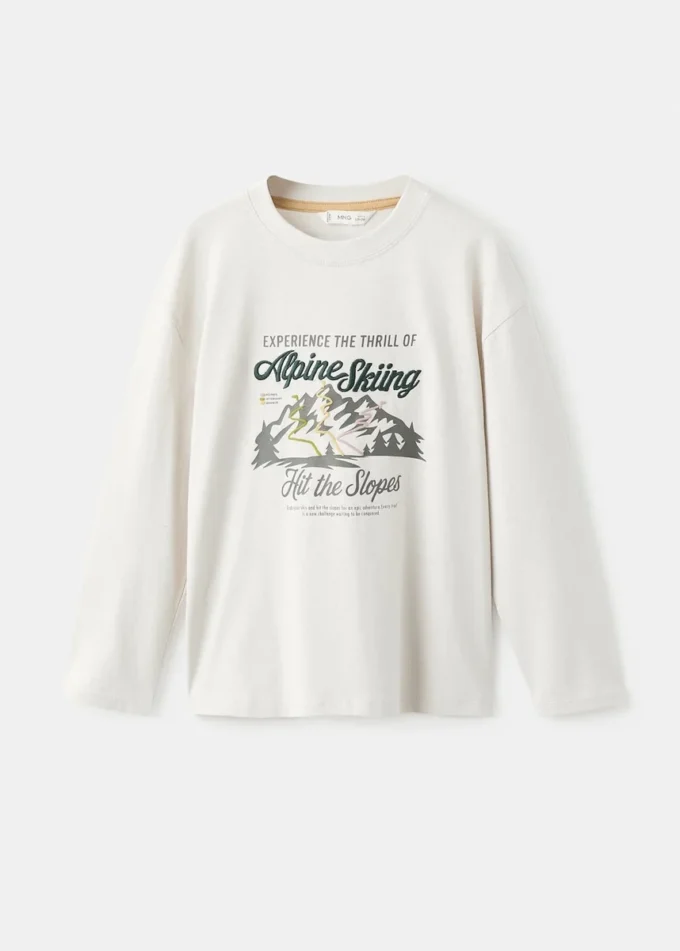 Besticktes bedrucktes T-Shirt