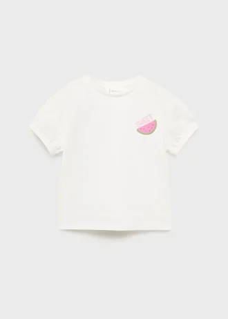 Besticktes bedrucktes T-Shirt