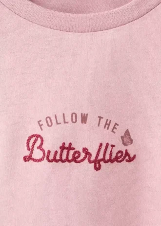 Besticktes bedrucktes T-Shirt