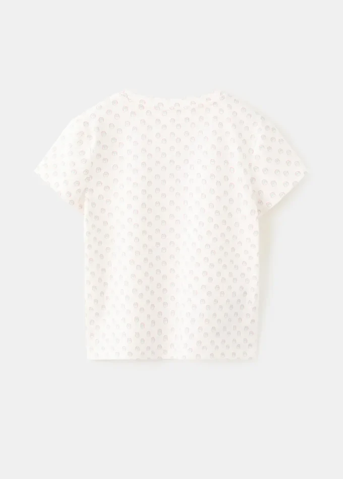 Besticktes bedrucktes T-Shirt Besticktes bedrucktes T-Shirt