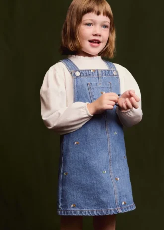 Besticktes Jeans-Kleid